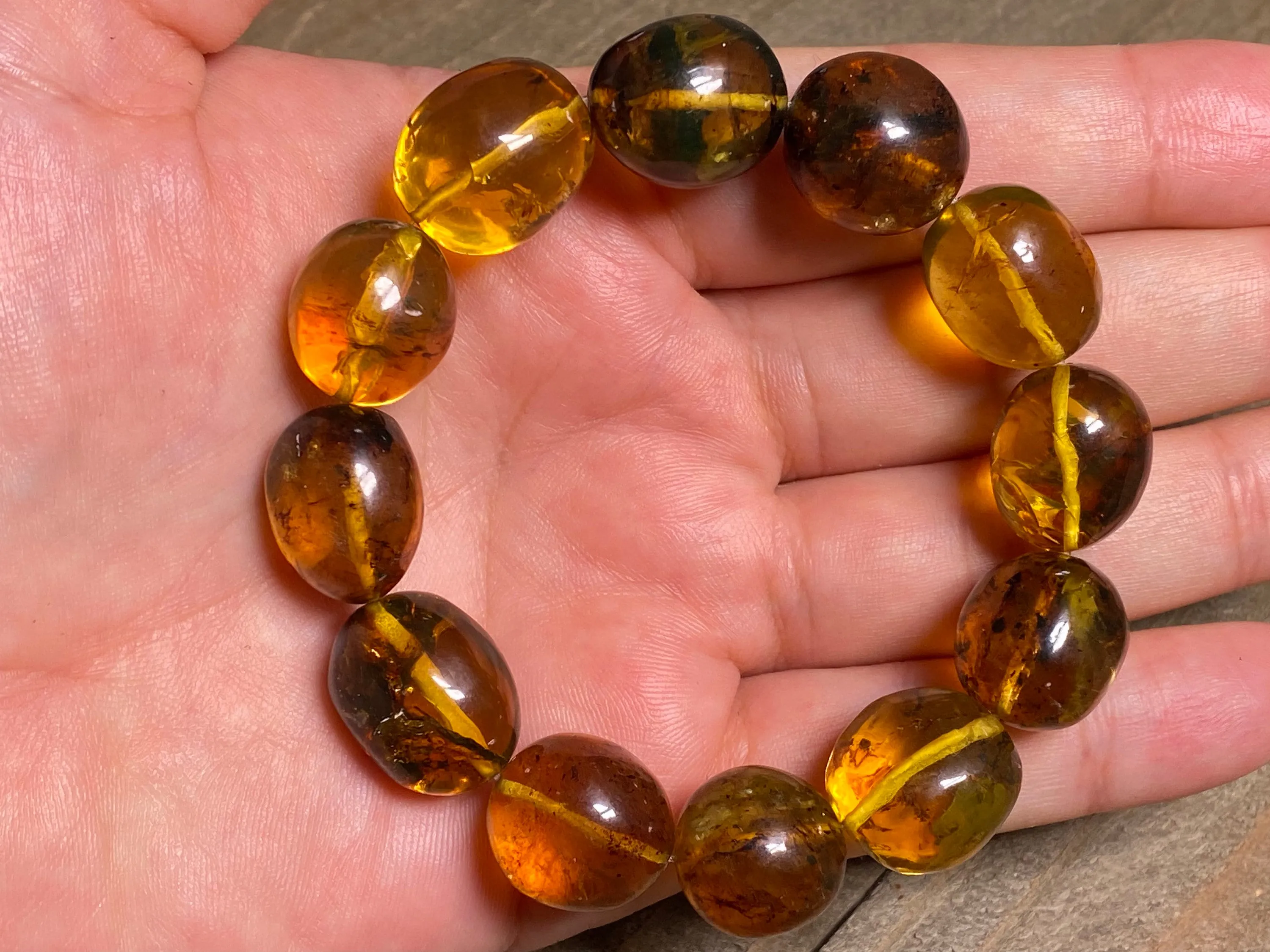 Mexican AMBER Crystal Bracelet - Beaded Bracelet, Handmade Jewelry, Healing Crystals and Stones, 48258