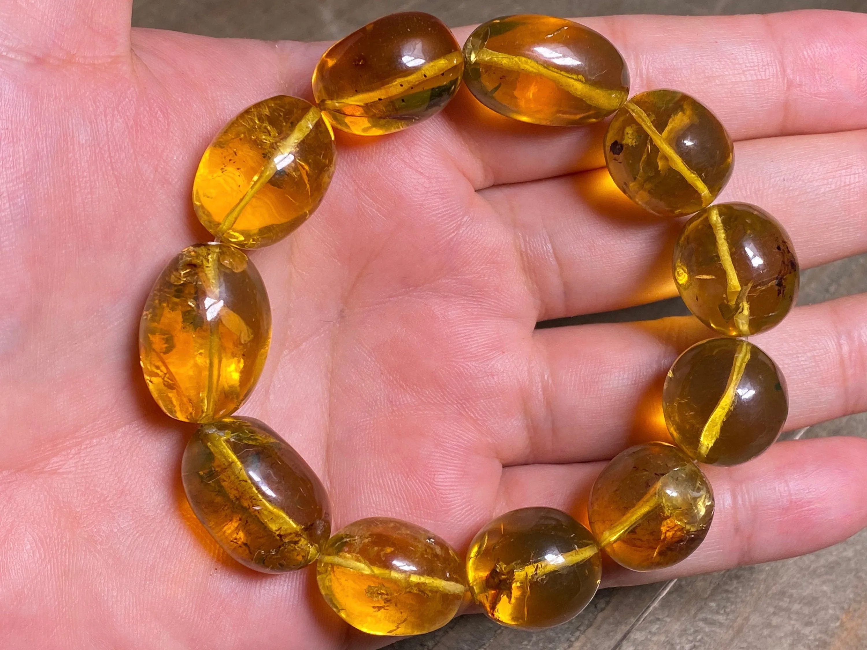 Mexican AMBER Crystal Bracelet - Beaded Bracelet, Handmade Jewelry, Healing Crystals and Stones, 48265
