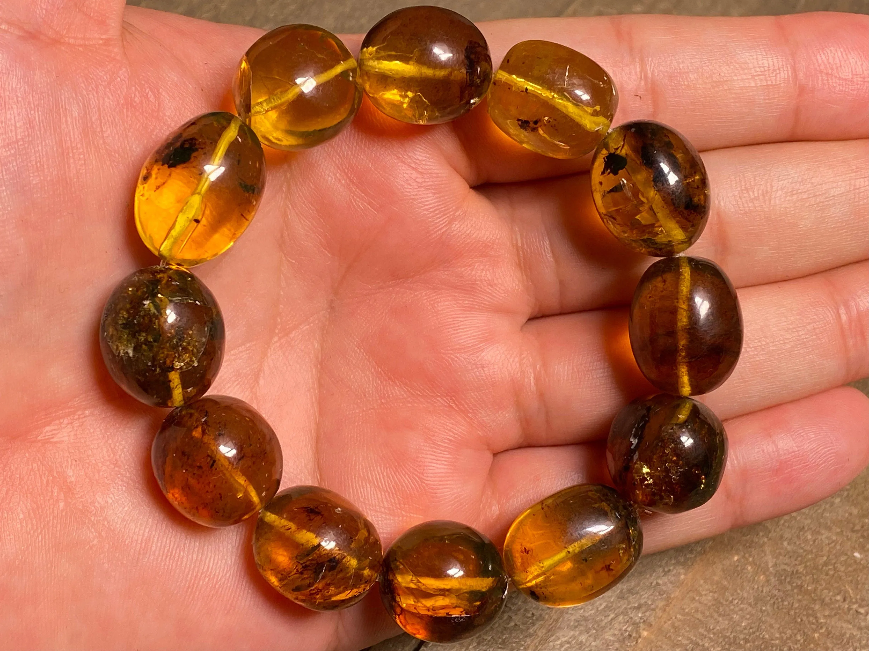 Mexican AMBER Crystal Bracelet - Beaded Bracelet, Handmade Jewelry, Healing Crystals and Stones, 48268