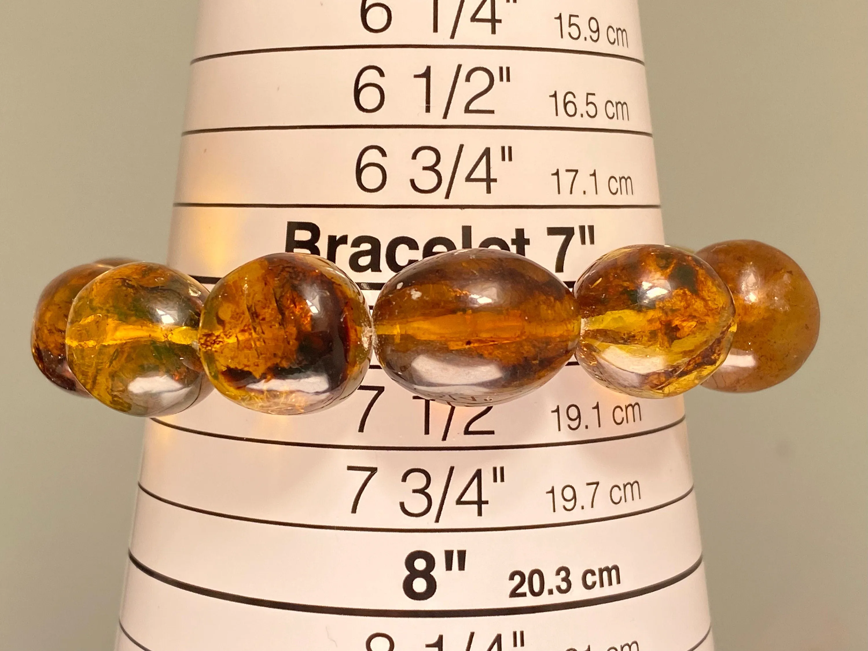 Mexican AMBER Crystal Bracelet - Beaded Bracelet, Handmade Jewelry, Healing Crystals and Stones, 48270