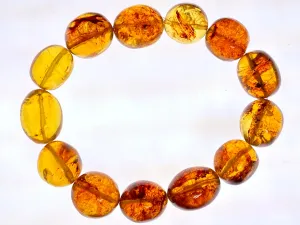 Mexican AMBER Crystal Bracelet - Beaded Bracelet, Handmade Jewelry, Healing Crystals and Stones, 48270