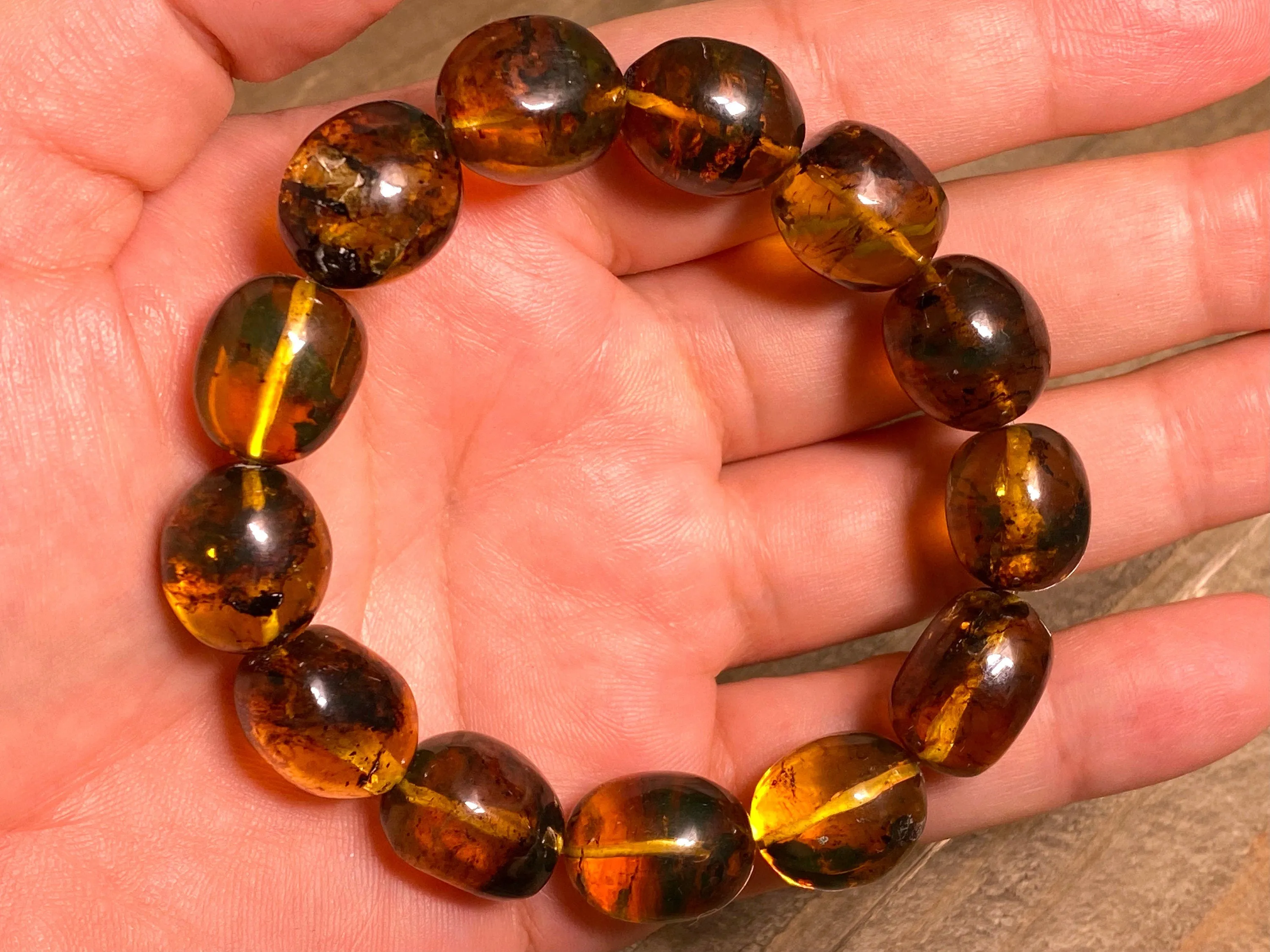 Mexican AMBER Crystal Bracelet - Beaded Bracelet, Handmade Jewelry, Healing Crystals and Stones, 48286