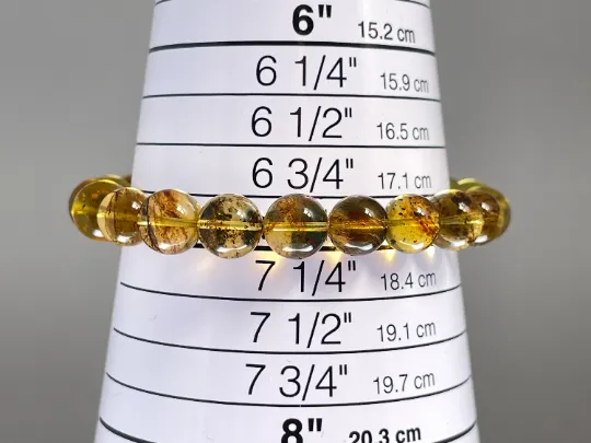 Mexican AMBER Crystal Bracelet - Beaded Bracelet, Handmade Jewelry, Healing Crystals and Stones, 48437