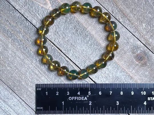 Mexican AMBER Crystal Bracelet - Beaded Bracelet, Handmade Jewelry, Healing Crystals and Stones, 48437