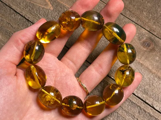 Mexican AMBER Crystal Bracelet - Beaded Bracelet, Handmade Jewelry, Healing Crystals and Stones, 48440