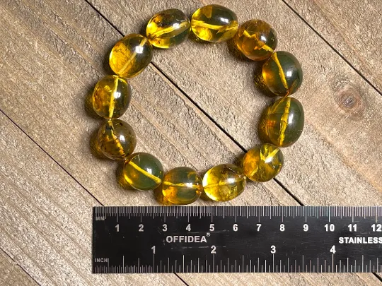 Mexican AMBER Crystal Bracelet - Beaded Bracelet, Handmade Jewelry, Healing Crystals and Stones, 48440