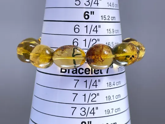 Mexican AMBER Crystal Bracelet - Beaded Bracelet, Handmade Jewelry, Healing Crystals and Stones, 48443