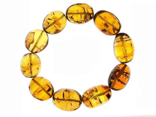Mexican AMBER Crystal Bracelet - Beaded Bracelet, Handmade Jewelry, Healing Crystals and Stones, 48446