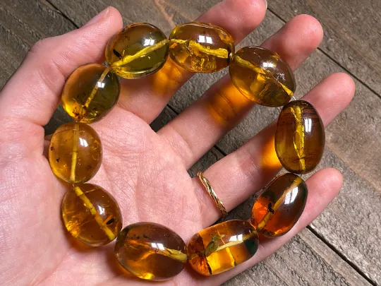 Mexican AMBER Crystal Bracelet - Beaded Bracelet, Handmade Jewelry, Healing Crystals and Stones, 48446
