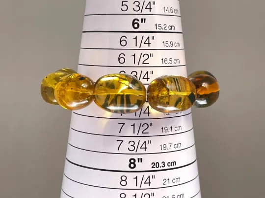 Mexican AMBER Crystal Bracelet - Beaded Bracelet, Handmade Jewelry, Healing Crystals and Stones, 48446