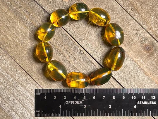 Mexican AMBER Crystal Bracelet - Beaded Bracelet, Handmade Jewelry, Healing Crystals and Stones, 48446