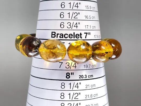 Mexican AMBER Crystal Bracelet - Beaded Bracelet, Handmade Jewelry, Healing Crystals and Stones, 48457