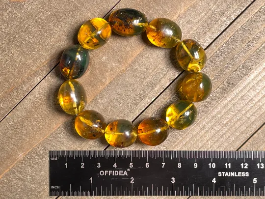 Mexican AMBER Crystal Bracelet - Beaded Bracelet, Handmade Jewelry, Healing Crystals and Stones, 48457