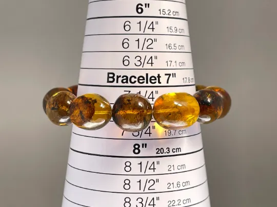 Mexican AMBER Crystal Bracelet - Beaded Bracelet, Handmade Jewelry, Healing Crystals and Stones, 48461