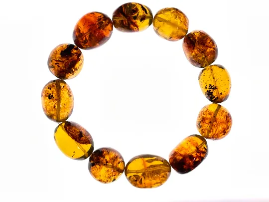 Mexican AMBER Crystal Bracelet - Beaded Bracelet, Handmade Jewelry, Healing Crystals and Stones, 48461