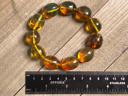 Mexican AMBER Crystal Bracelet - Beaded Bracelet, Handmade Jewelry, Healing Crystals and Stones, 48475