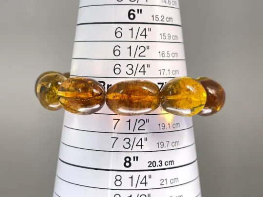 Mexican AMBER Crystal Bracelet - Beaded Bracelet, Handmade Jewelry, Healing Crystals and Stones, 48475