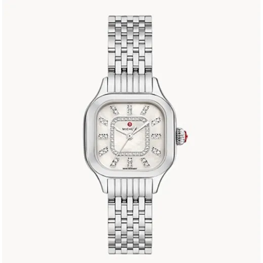 Michele Meggie Diamond Stainless Steel Watch
