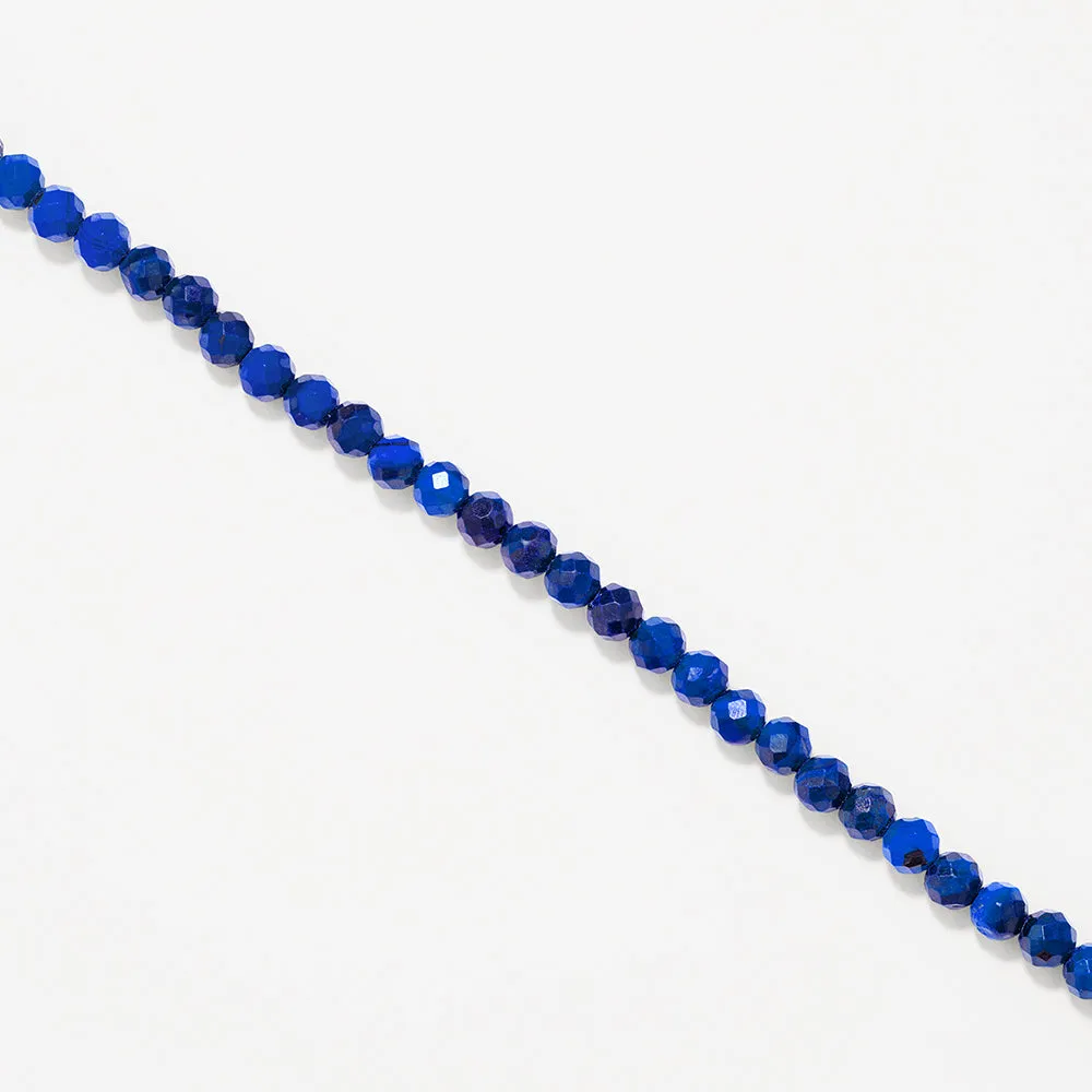 Micro Lapis Lazuli Bead Bracelet in Gold