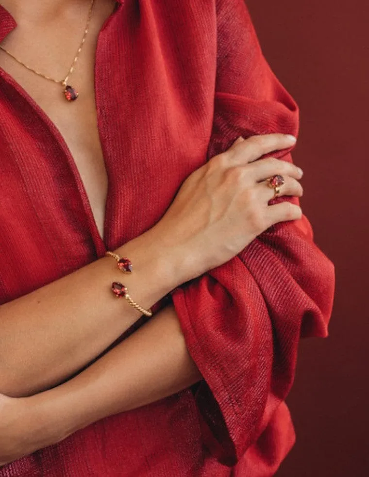 Mini drop bracelet - light amber