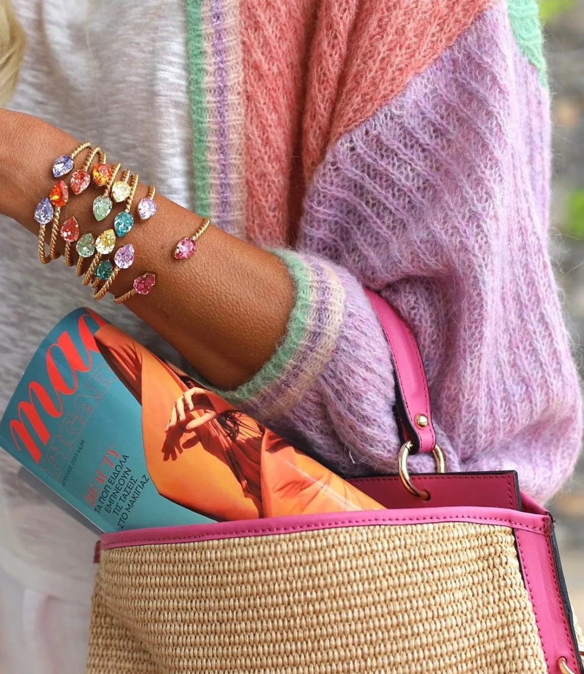 Mini drop bracelet - light amber