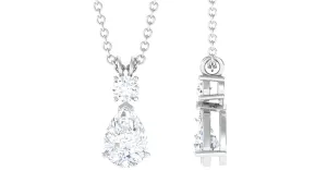 Minimal Moissanite Two Stone Pendant