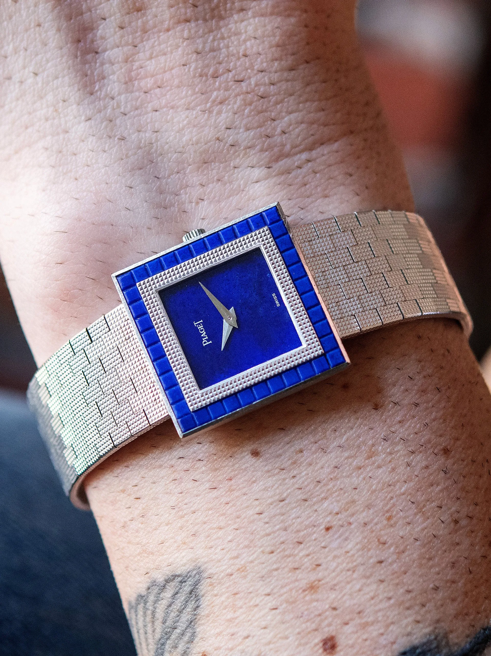 *Mint* 1970s Piaget 18K WG Dress Watch (Ref. 9200 C4) Lapis Lazuli Dial & Bezel