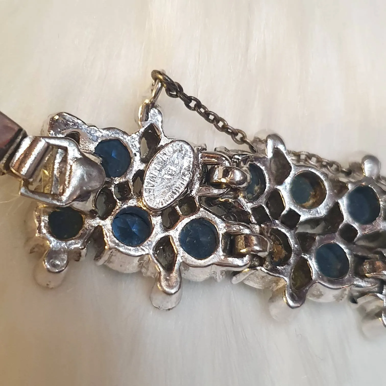 Mitchel Maer for Christian Dior Vintage Bracelet Sapphire Blue Crystal Silver