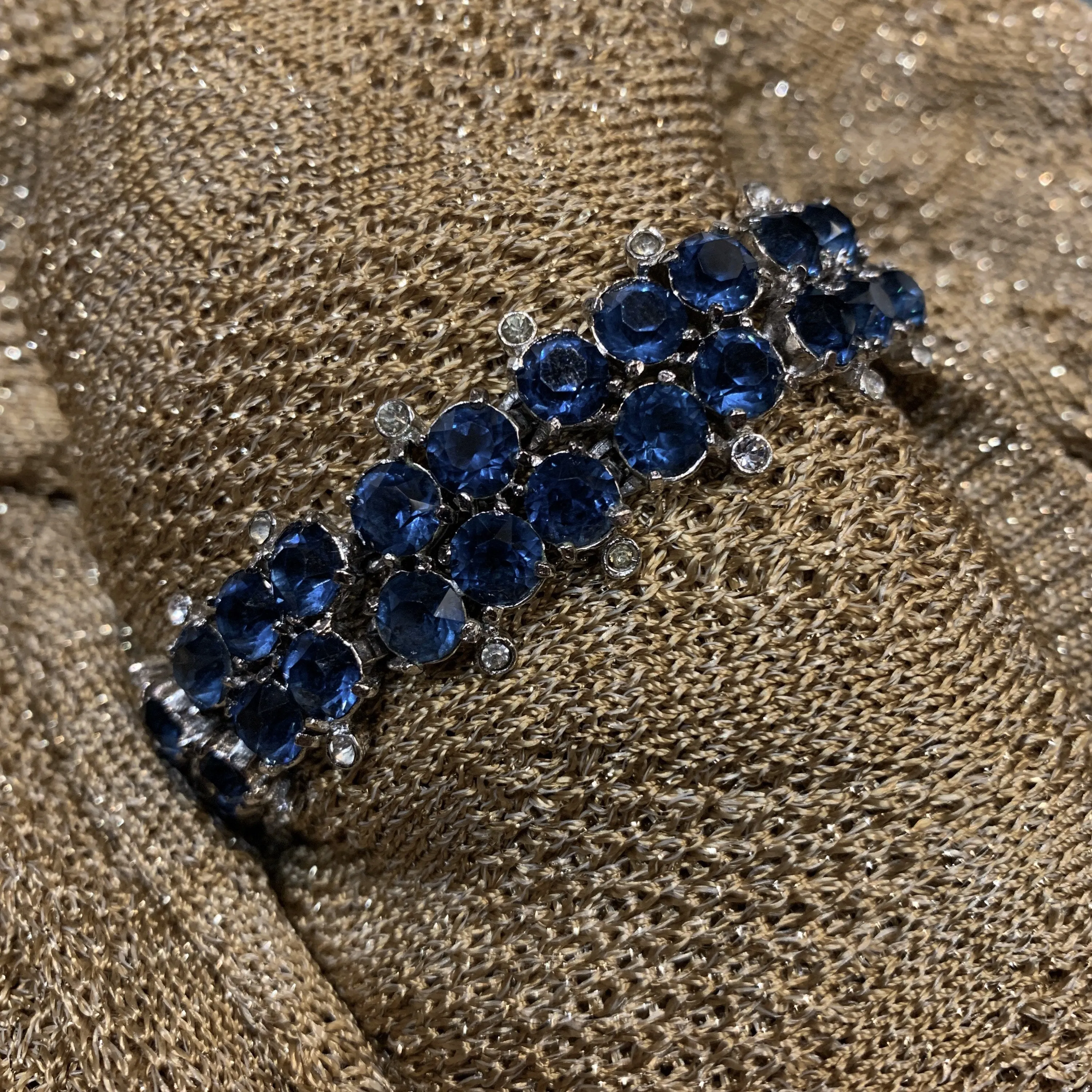Mitchel Maer for Christian Dior Vintage Bracelet Sapphire Blue Crystal Silver