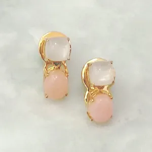 Moonstone & Pink Opal Separates Earrings