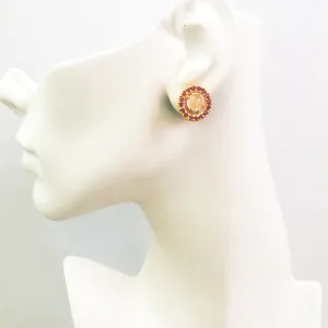 Moonstone & Rhodolite Earring Jacket Separates Earrings