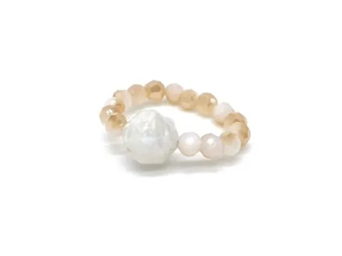 Moonstone Natural Crystal Ring, June Birthstone Ring, June Birthday gift, Real Moonstone Stretchy Ring, Moonstone Gemstone Jewellery