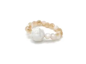Moonstone Natural Crystal Ring, June Birthstone Ring, June Birthday gift, Real Moonstone Stretchy Ring, Moonstone Gemstone Jewellery