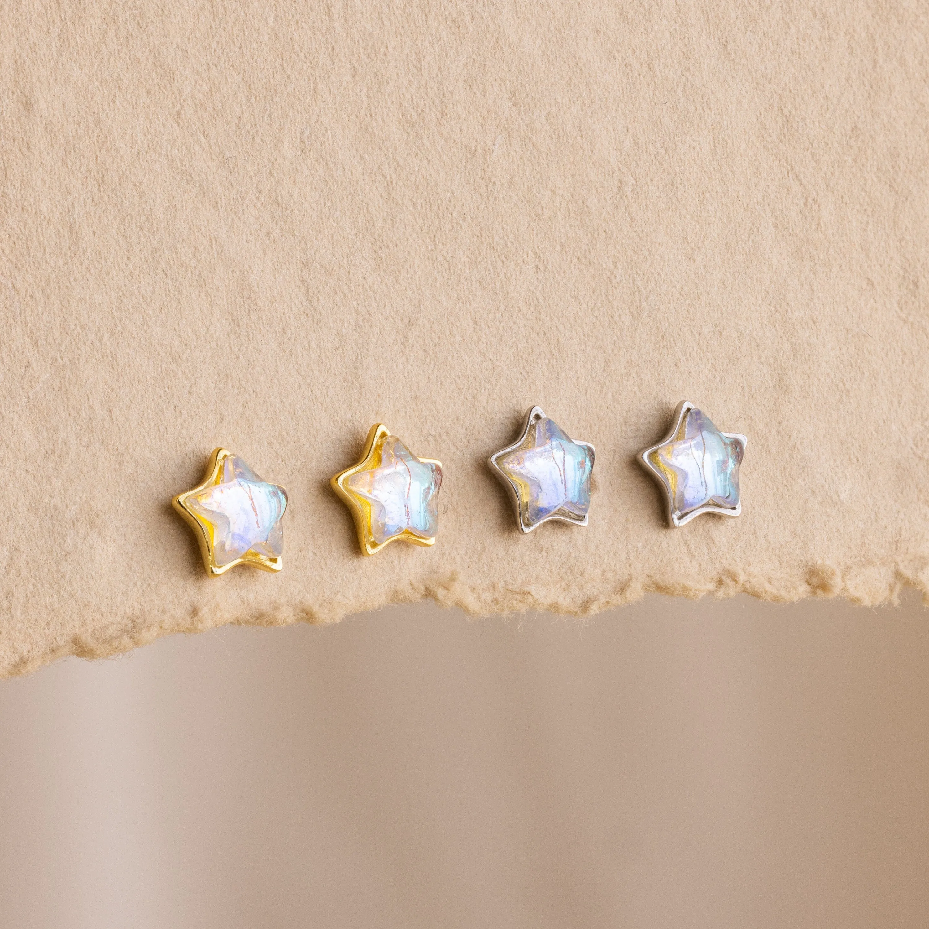 Moonstone Star Studs