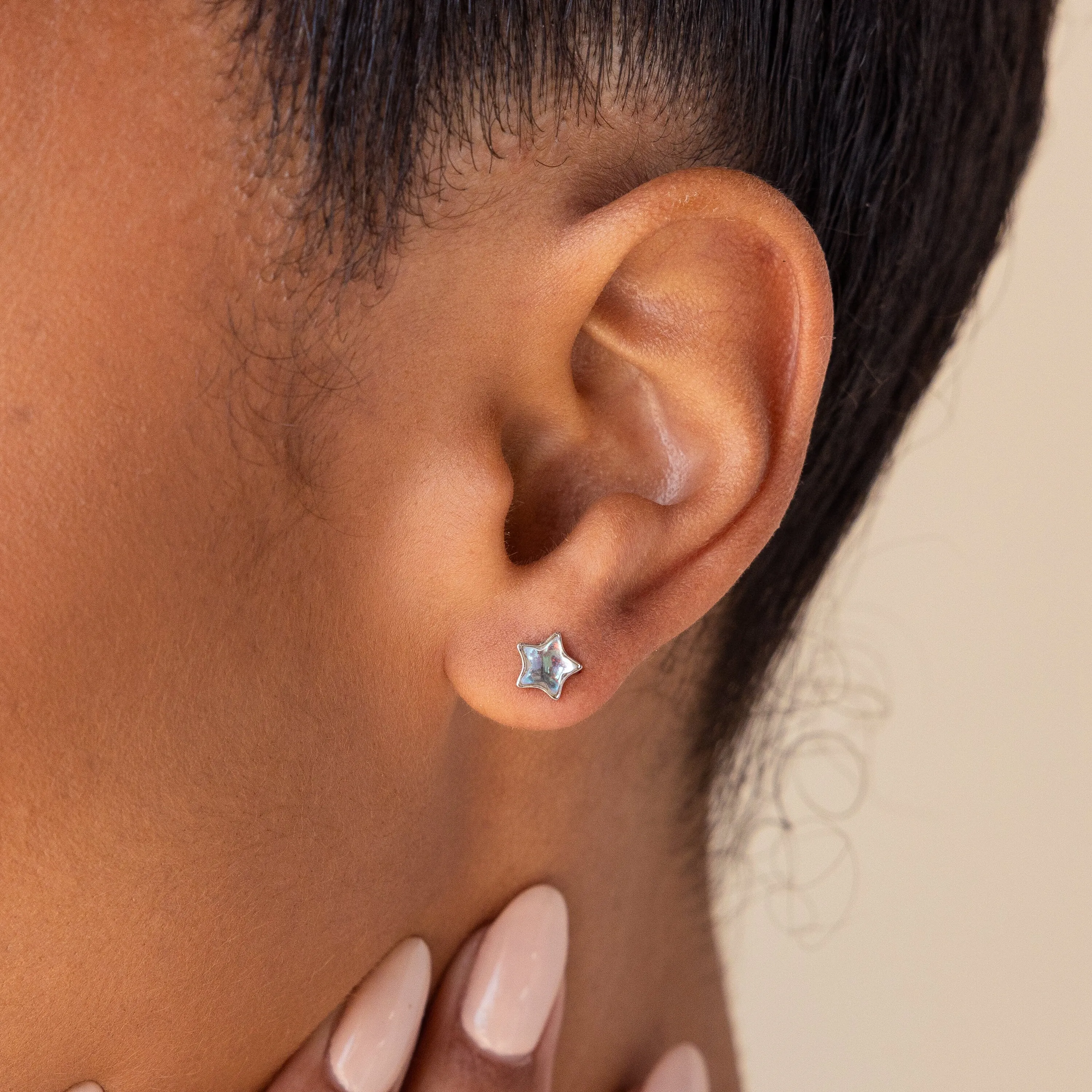 Moonstone Star Studs