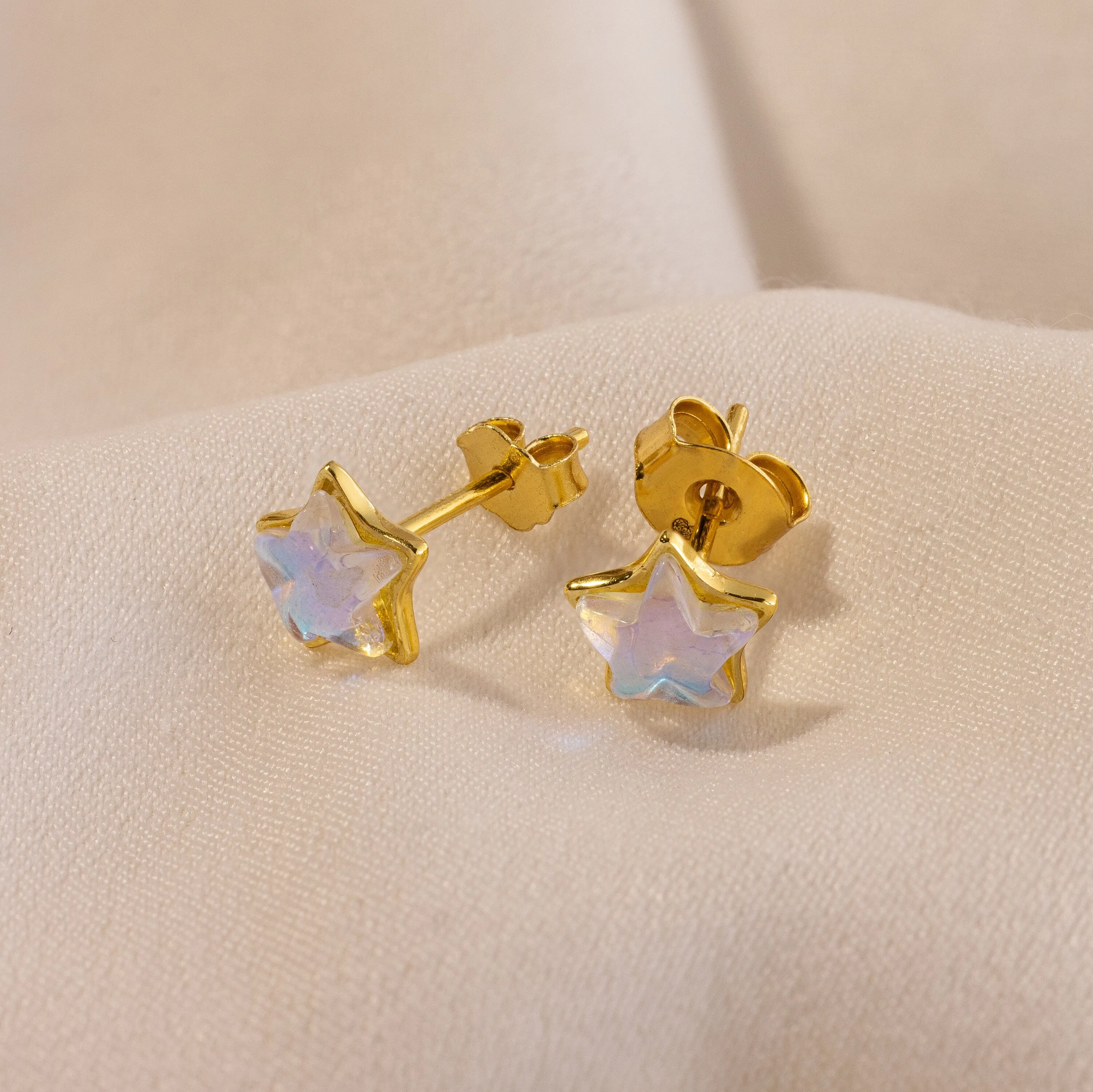 Moonstone Star Studs