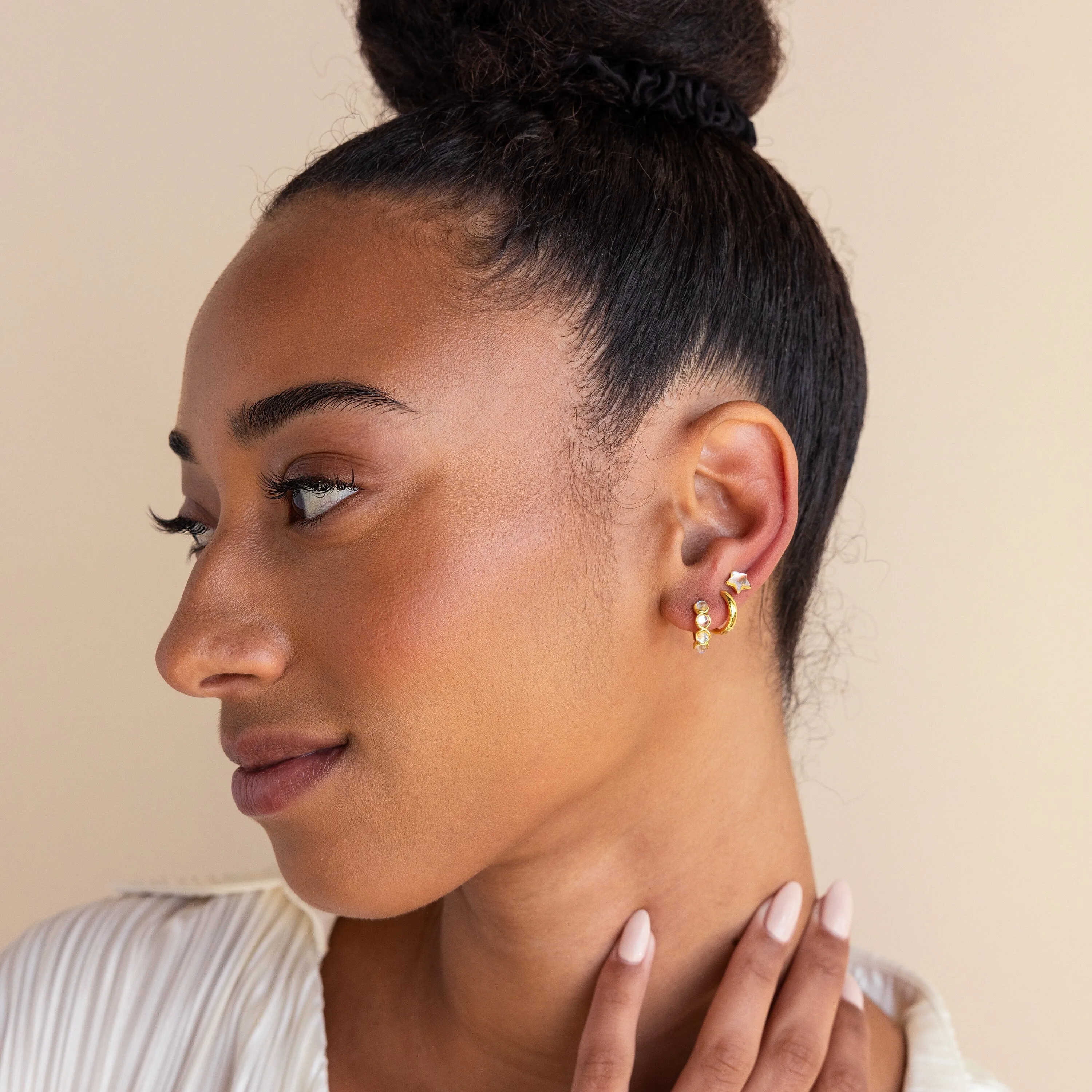 Moonstone Star Studs