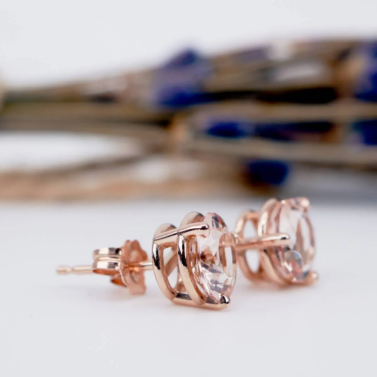 Morganite Stud Earrings