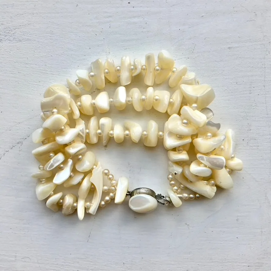 Mother of Pearl 3 Strand Bracelet - Vintage