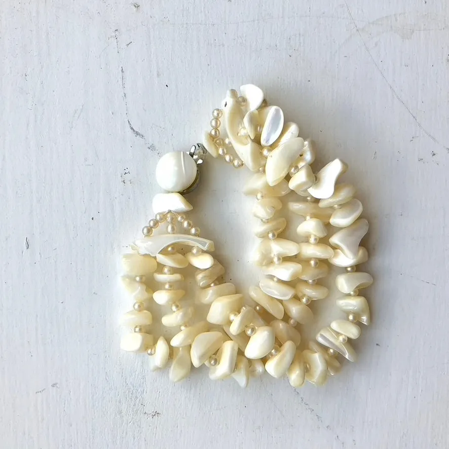 Mother of Pearl 3 Strand Bracelet - Vintage