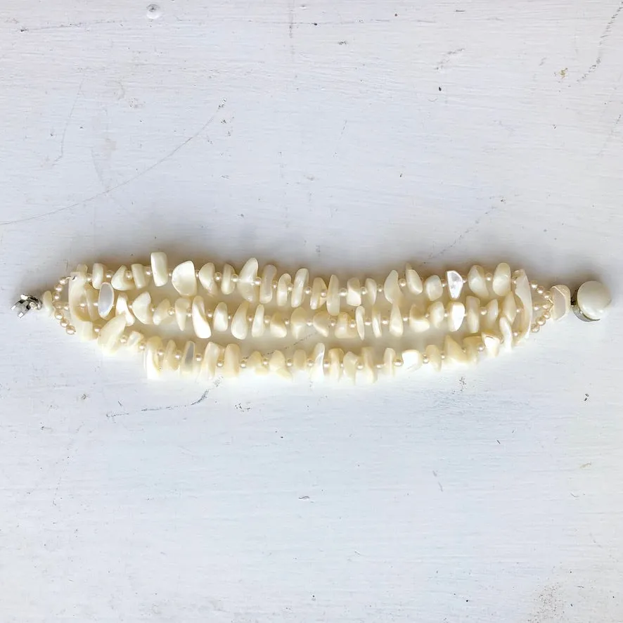 Mother of Pearl 3 Strand Bracelet - Vintage