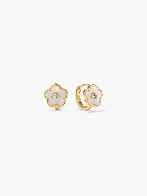 Mother of Pearl Flower Huggies