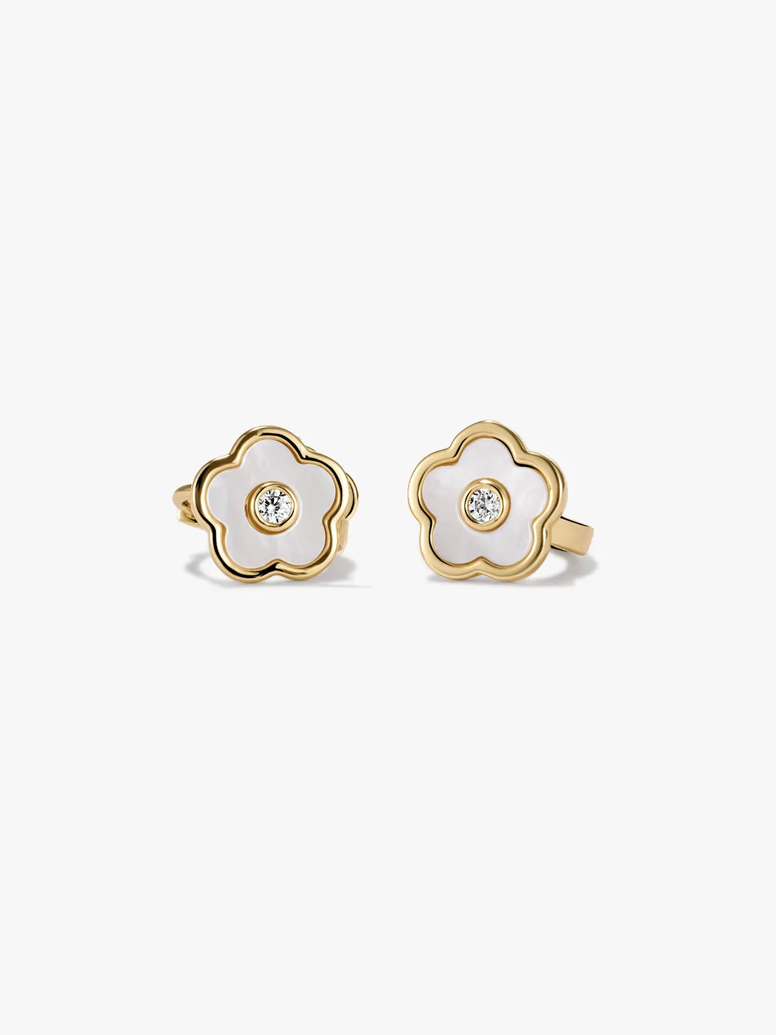 Mother of Pearl Flower Huggies