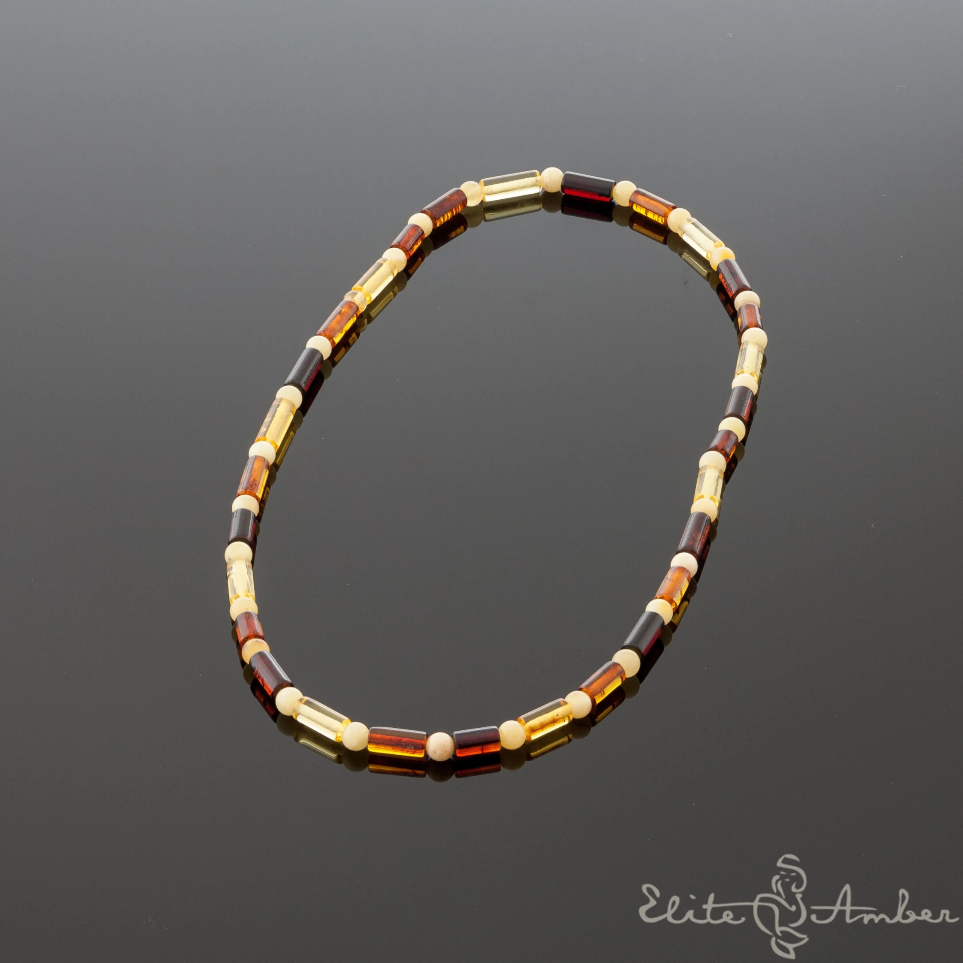 Multi color amber necklace for men