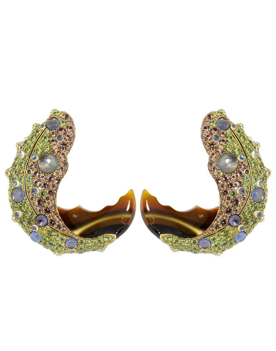 Multi Gemstone Earclips