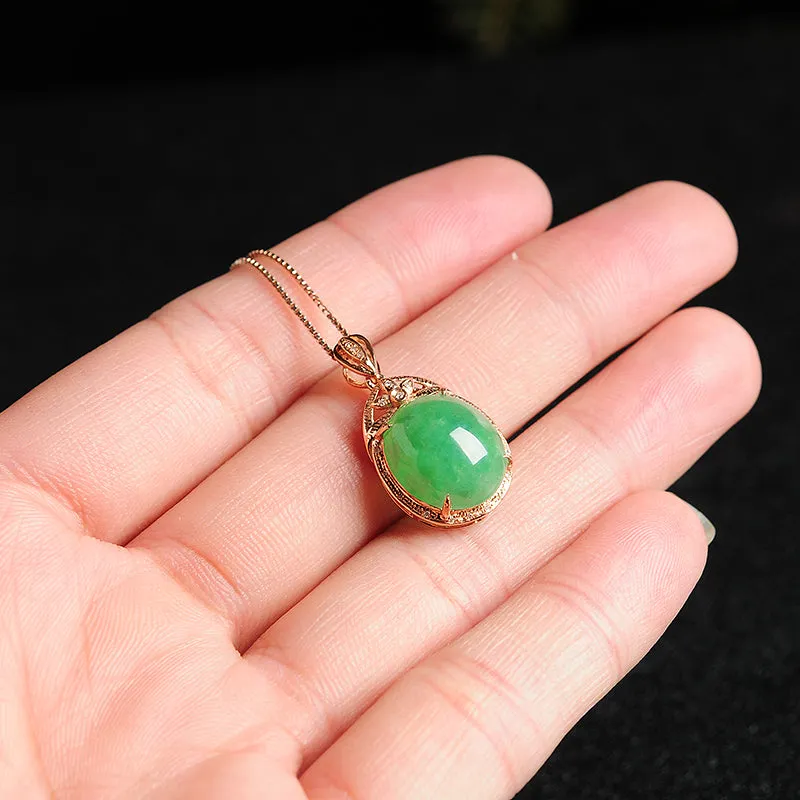 Natural Jade Pendant Jadeite Gold Pendant PT71