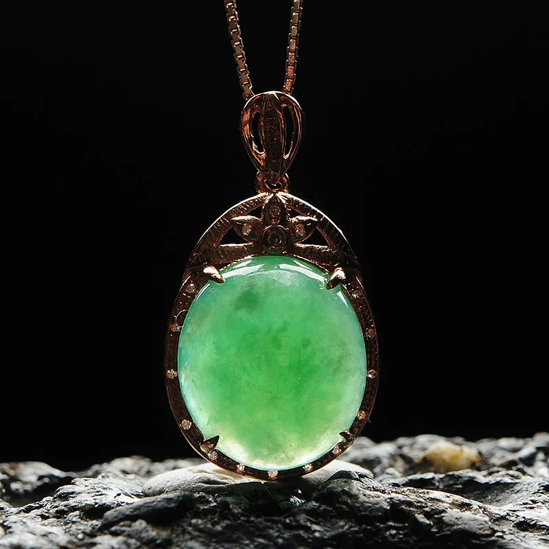 Natural Jade Pendant Jadeite Gold Pendant PT71