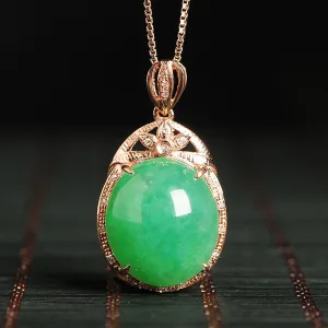 Natural Jade Pendant Jadeite Gold Pendant PT71