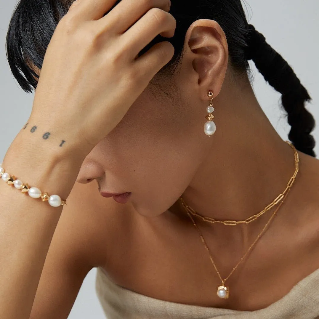 Natural Potatoes Baroque Pearl Earring