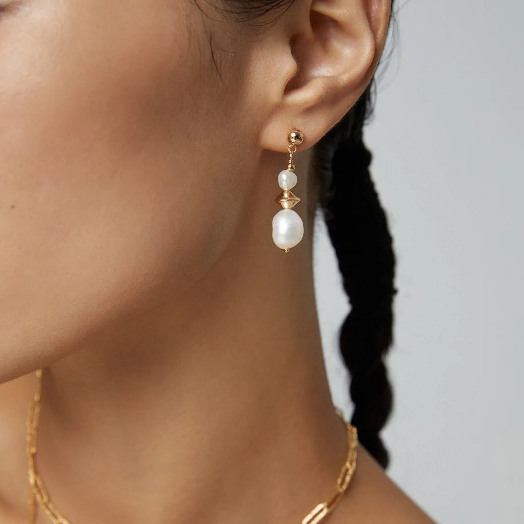 Natural Potatoes Baroque Pearl Earring